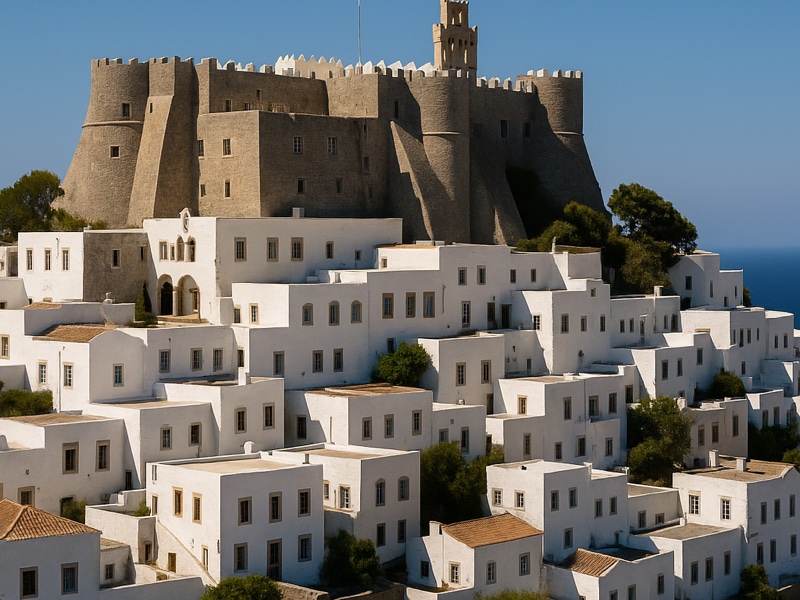 Bus routes and timetable on Patmos island, Greece