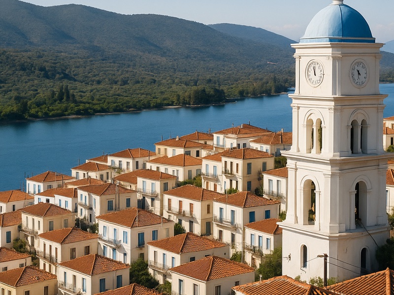 Bus routes and timetable on Poros island, Greece