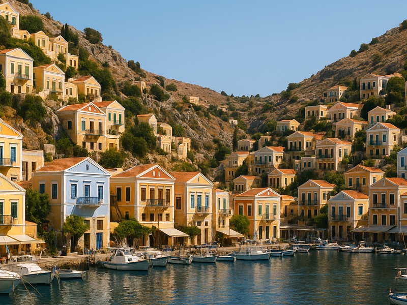 Bus routes and timetable on Symi island, Greece